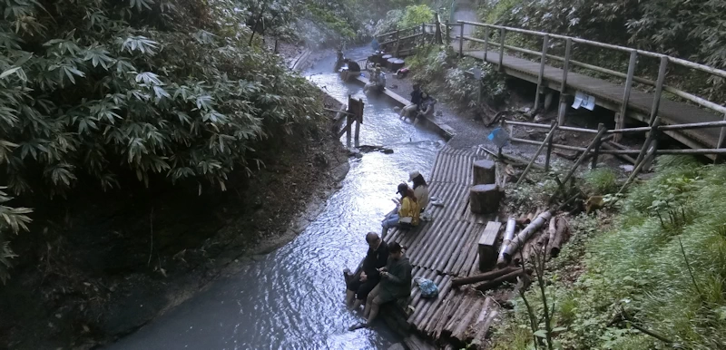 大湯沼川天然足湯