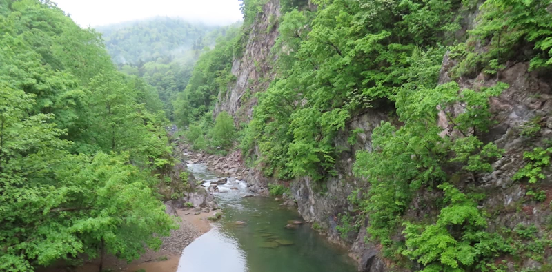 定山渓温泉の渓谷