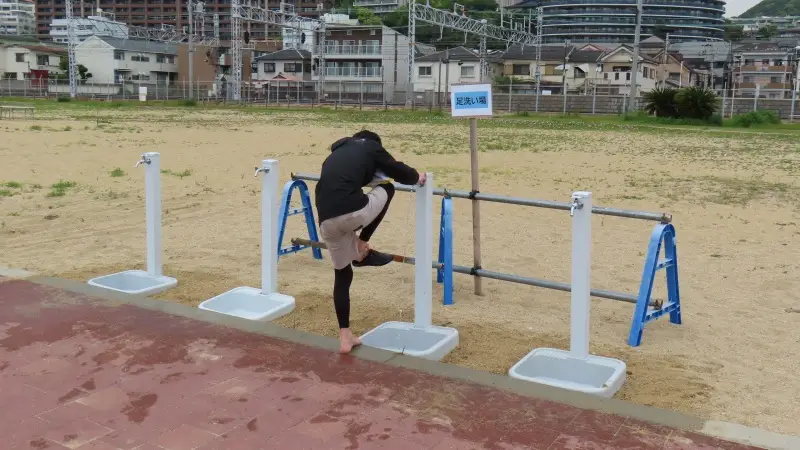 須磨海岸の足洗い場